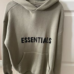 FOG ESSENTIALS Knit Hoodie - KHAKI - XS - NEW WITH ORIGINAL PACKAGE/TAG